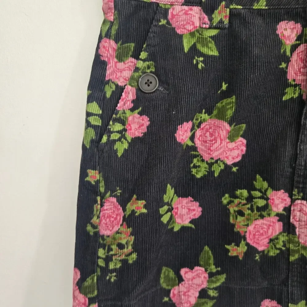 Wild Fable Womens Fairy Grunnge Corduroy Skirt Mini Floral Rose Dark Romantic 4